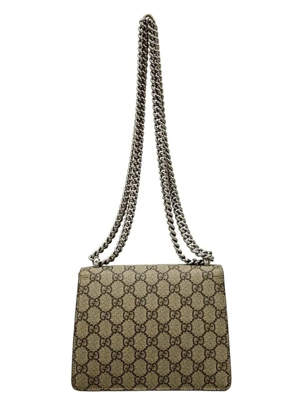 GUCCI Dionysus GG Supreme Mini Bag 421970 Beige Ebony Light Brown PVC Suede - Picture 3 of 15